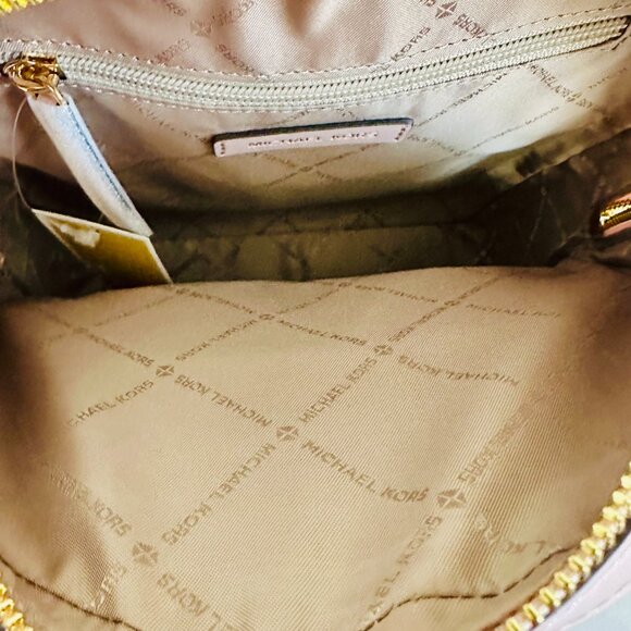 MICHAEL KORS JAYCEE MK SIGNATURE LOGO MEDIUM BACKPACK POWDER BLUSH - Picture 8 of 11